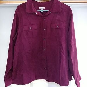 Croft & Barrow Button Down Snaps Soft Jacket